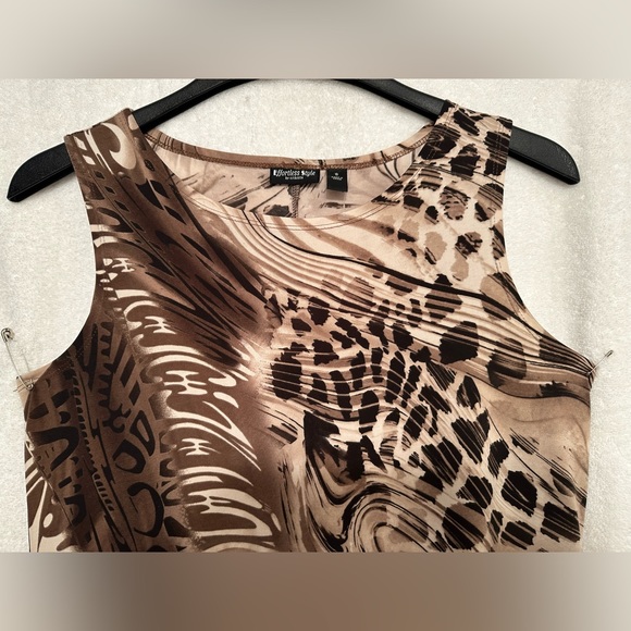 Effortless Style by citiknits brown sleeveless dress size small - Picture 3 of 11